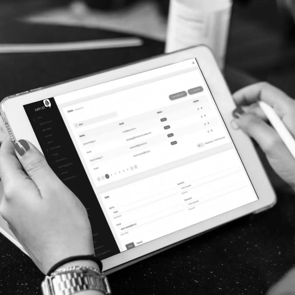 Appssenger Airport App being used on a tablet