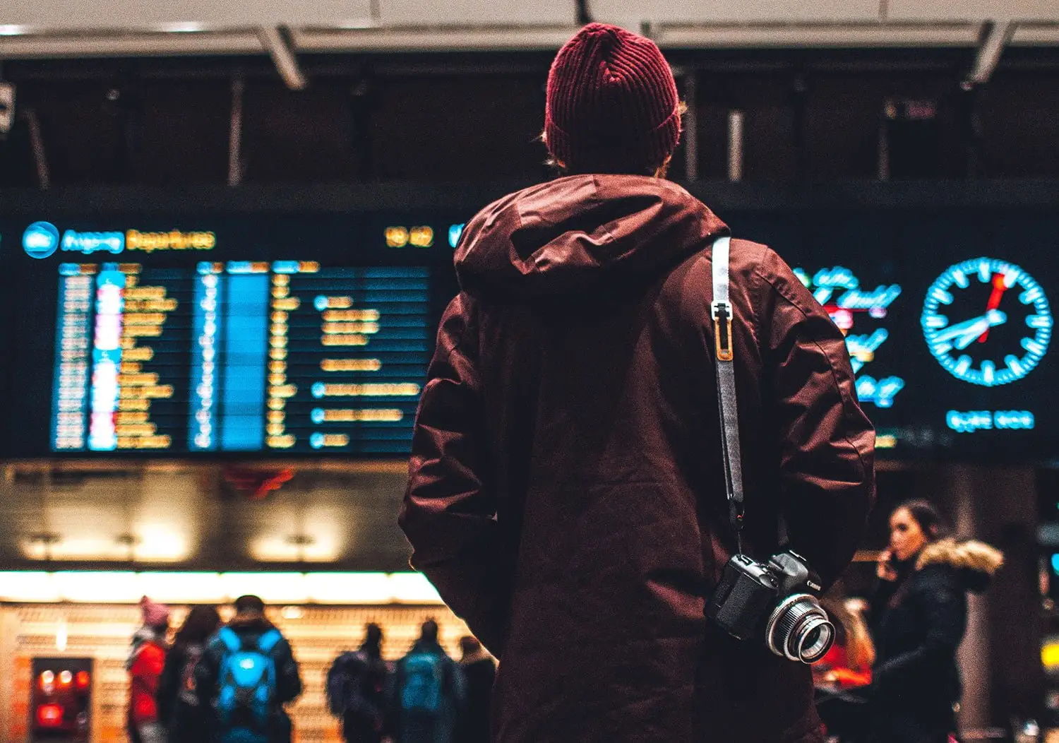 FIDS and passenger image to demonstrate YYC Evaluate Slot Requests Rapidly using Airport Hive and Better Airport