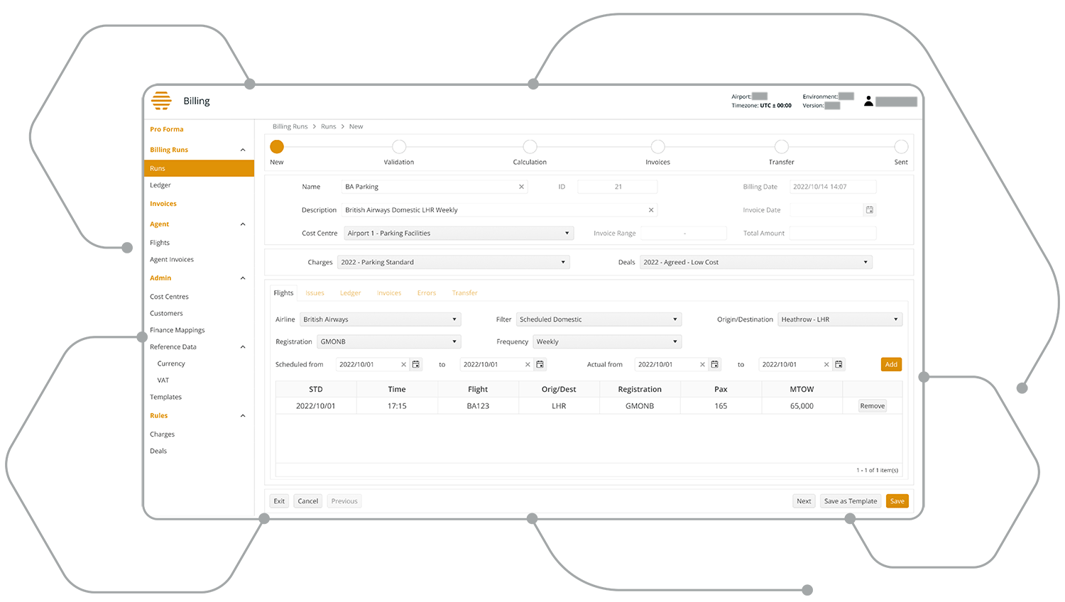Screenshot from Azinq's Airport Hive Products for Finance showing its intuitive, clear interface.