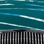 british racing green car bonnet and grill